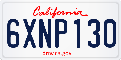 CA license plate 6XNP130