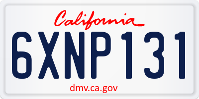 CA license plate 6XNP131