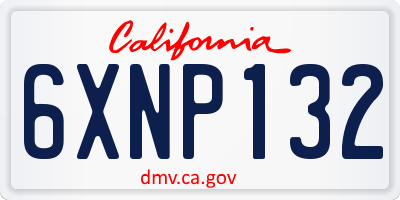 CA license plate 6XNP132