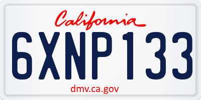 CA license plate 6XNP133