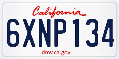 CA license plate 6XNP134