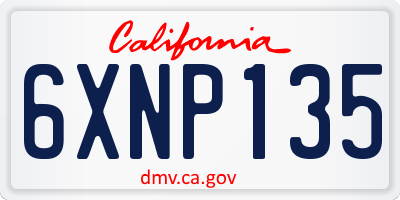CA license plate 6XNP135