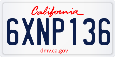 CA license plate 6XNP136