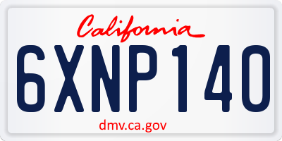 CA license plate 6XNP140