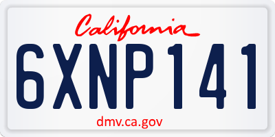 CA license plate 6XNP141
