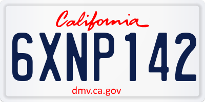 CA license plate 6XNP142
