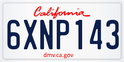 CA license plate 6XNP143
