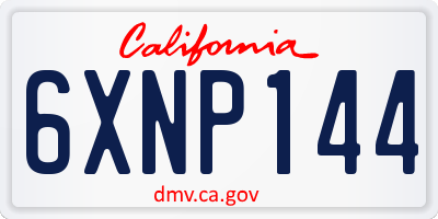 CA license plate 6XNP144