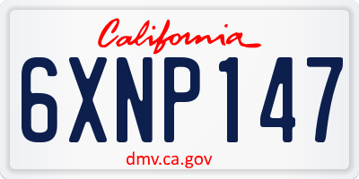CA license plate 6XNP147