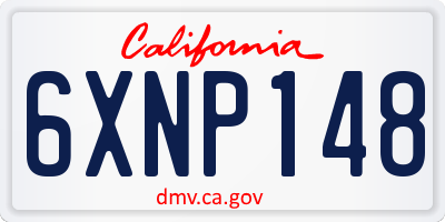 CA license plate 6XNP148
