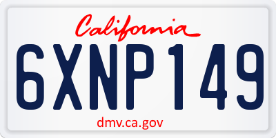 CA license plate 6XNP149