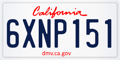 CA license plate 6XNP151