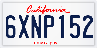 CA license plate 6XNP152
