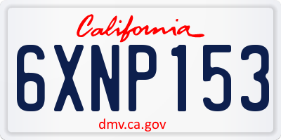 CA license plate 6XNP153