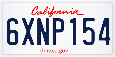 CA license plate 6XNP154