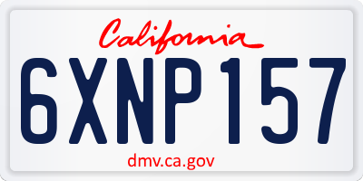 CA license plate 6XNP157