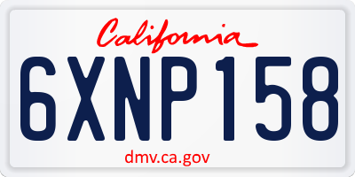 CA license plate 6XNP158