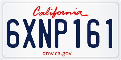 CA license plate 6XNP161
