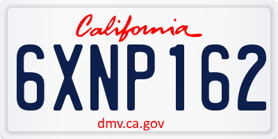 CA license plate 6XNP162