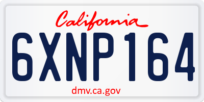 CA license plate 6XNP164
