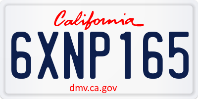 CA license plate 6XNP165