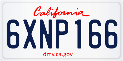 CA license plate 6XNP166