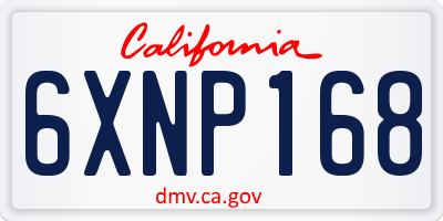 CA license plate 6XNP168