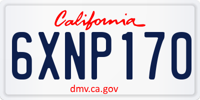 CA license plate 6XNP170