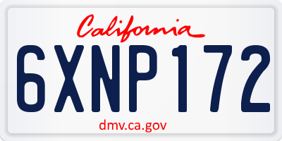 CA license plate 6XNP172