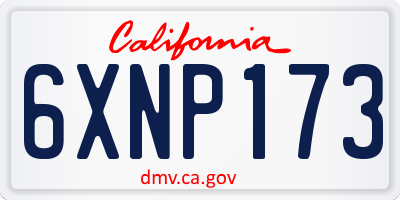 CA license plate 6XNP173