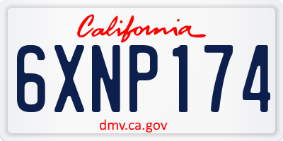 CA license plate 6XNP174