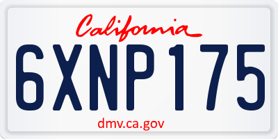 CA license plate 6XNP175