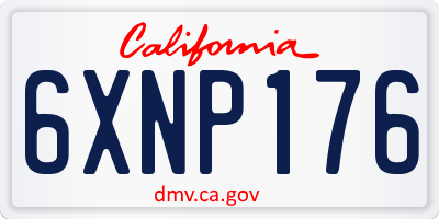 CA license plate 6XNP176