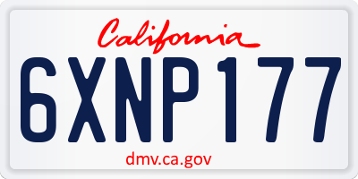 CA license plate 6XNP177