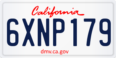 CA license plate 6XNP179