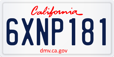 CA license plate 6XNP181