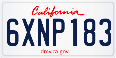CA license plate 6XNP183