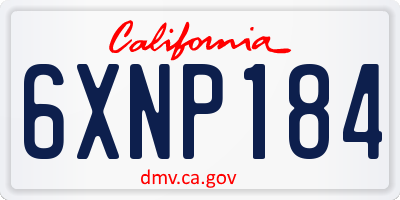 CA license plate 6XNP184