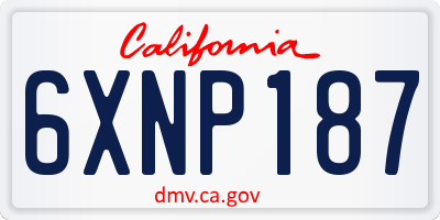 CA license plate 6XNP187