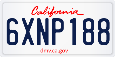 CA license plate 6XNP188