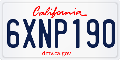 CA license plate 6XNP190