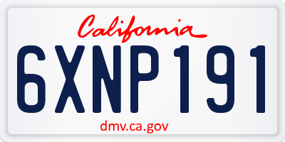 CA license plate 6XNP191
