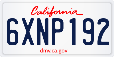 CA license plate 6XNP192