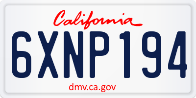 CA license plate 6XNP194