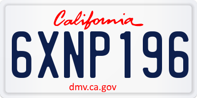 CA license plate 6XNP196