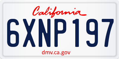 CA license plate 6XNP197