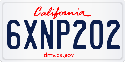 CA license plate 6XNP202