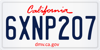 CA license plate 6XNP207