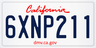 CA license plate 6XNP211