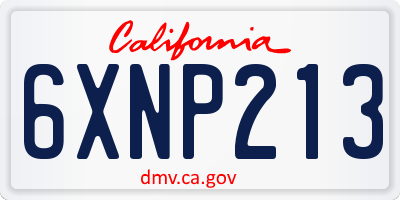 CA license plate 6XNP213